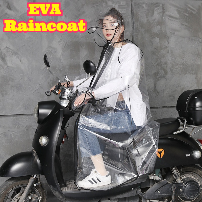 Cycling Commute In Rain - Poncho Impermeable Transparente de EVA con